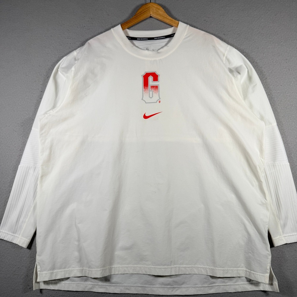 San Francisco Giants Nike Baseball White Long Sleeve Shirt G Logo 015C-11QR Mens